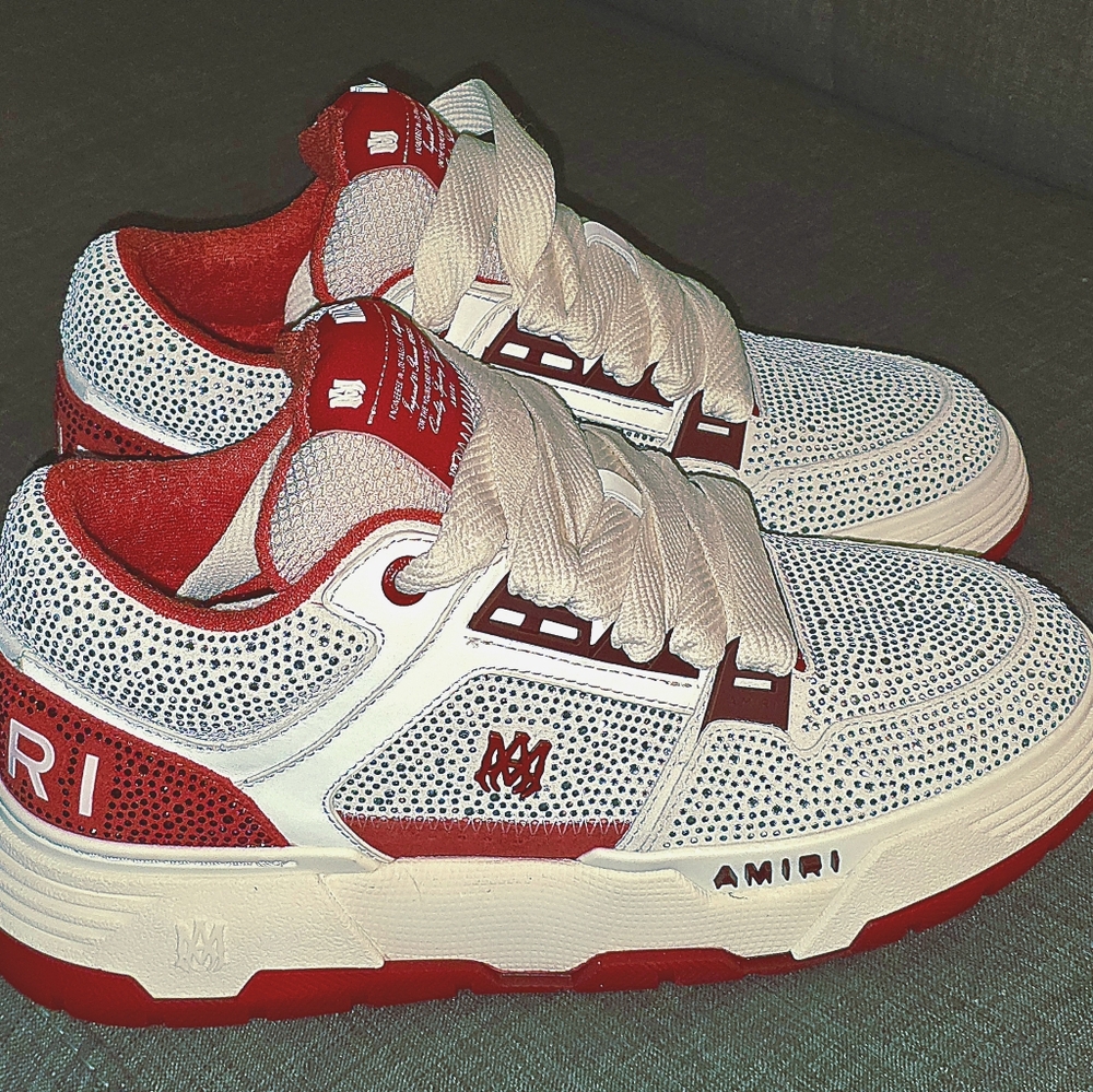 Amiri Red and White Sneakers